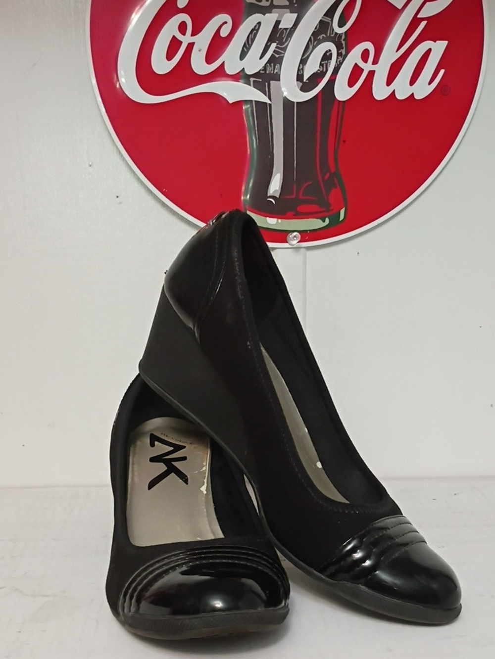 Anne Klein Sport Black Wedge Pumps